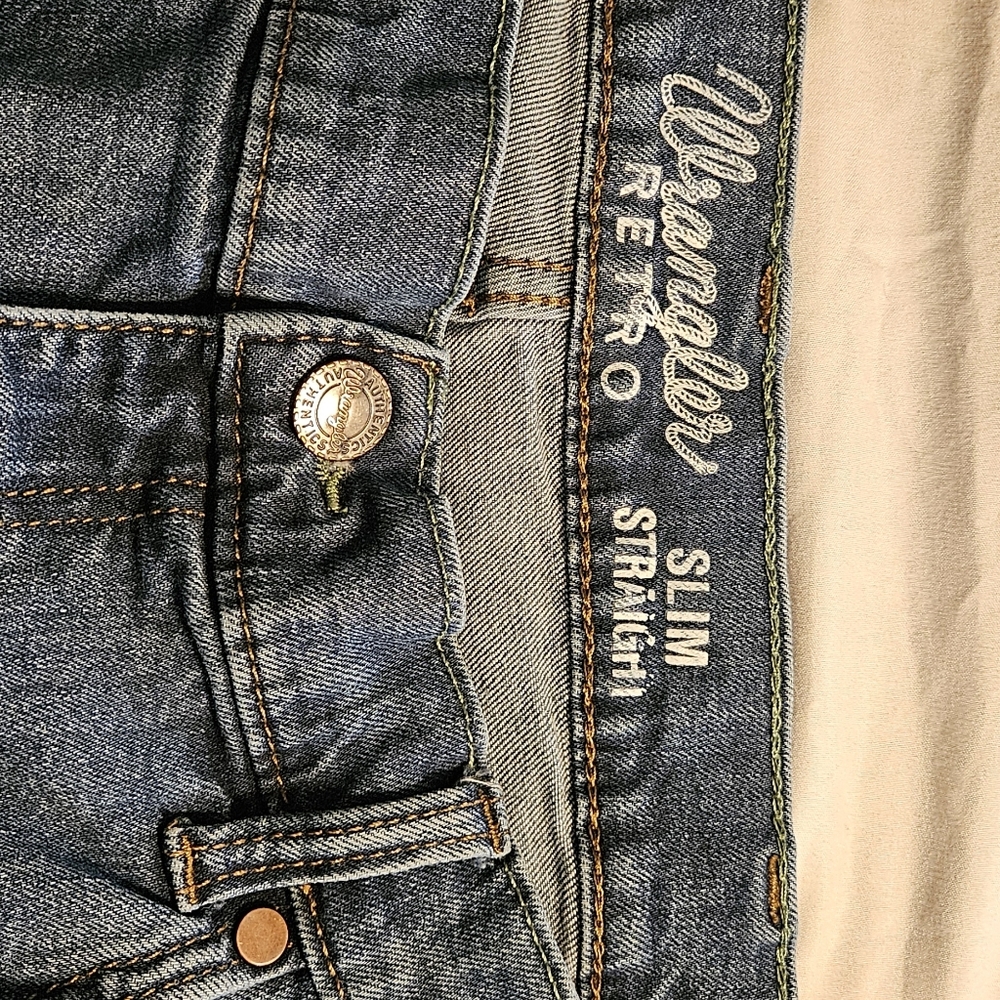 Wrangler Slim Straight Dark Blue Retro Jeans